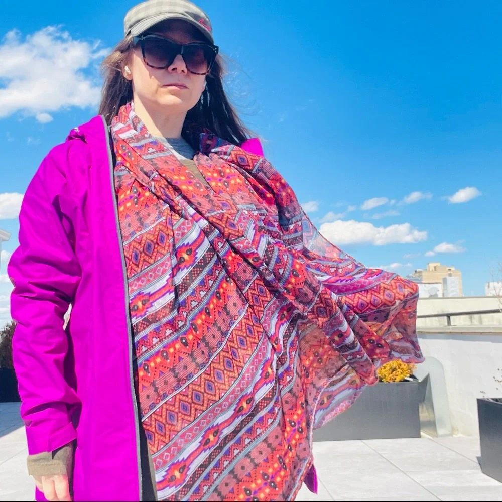 Anthro Western Tribal Hippi Patchwork Pattern Blanket Scarf